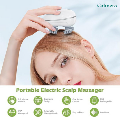 Calmera 3-Minute Relaxing Massager For You And Your Pet - Soft, Rotating Pressure That Feels Like Gentle Fingertips On The Scalp.