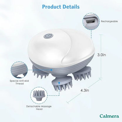 Calmera 3-Minute Relaxing Massager For You And Your Pet - Soft, Rotating Pressure That Feels Like Gentle Fingertips On The Scalp.
