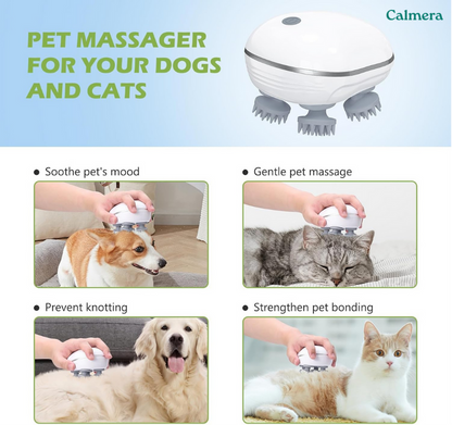 Calmera 3-Minute Relaxing Massager For You And Your Pet - Soft, Rotating Pressure That Feels Like Gentle Fingertips On The Scalp.